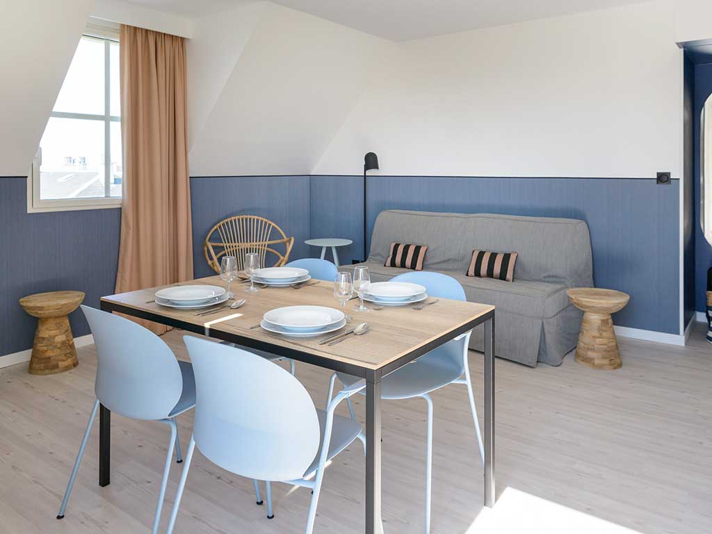 Appartement avec 1 lit double et 1 sofa 2 places
